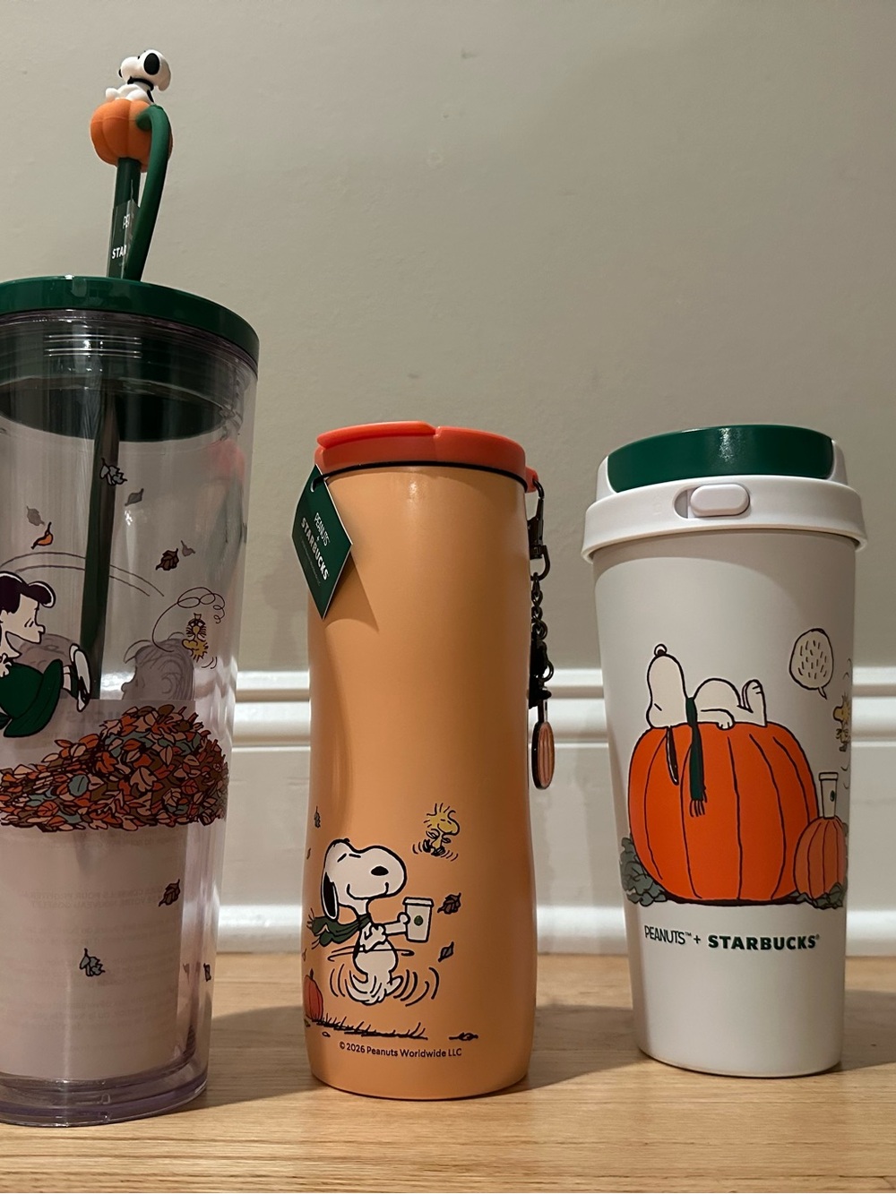 Starbucks Peanuts Orange Snoopy Travel Tumbler - Pumpkin Accent